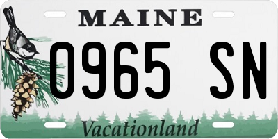 ME license plate 0965SN