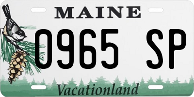 ME license plate 0965SP