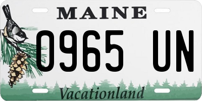 ME license plate 0965UN