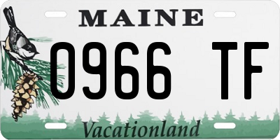 ME license plate 0966TF