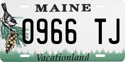 ME license plate 0966TJ
