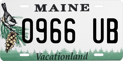 ME license plate 0966UB