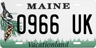 ME license plate 0966UK