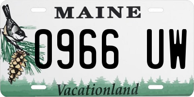 ME license plate 0966UW