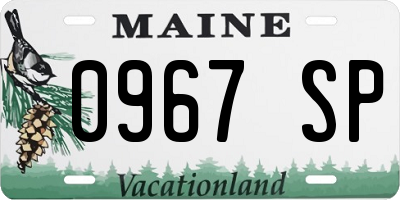 ME license plate 0967SP