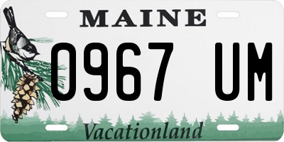 ME license plate 0967UM