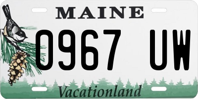 ME license plate 0967UW