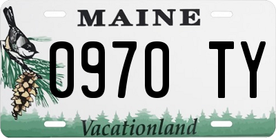 ME license plate 0970TY