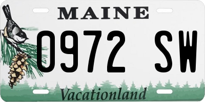 ME license plate 0972SW