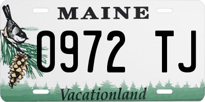 ME license plate 0972TJ