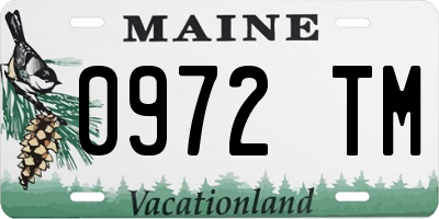 ME license plate 0972TM