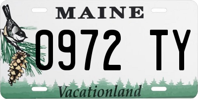 ME license plate 0972TY
