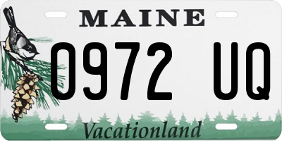 ME license plate 0972UQ