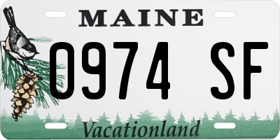 ME license plate 0974SF