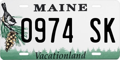 ME license plate 0974SK