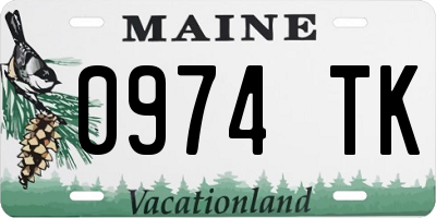 ME license plate 0974TK