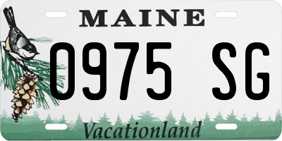 ME license plate 0975SG