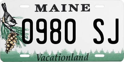 ME license plate 0980SJ