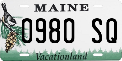 ME license plate 0980SQ