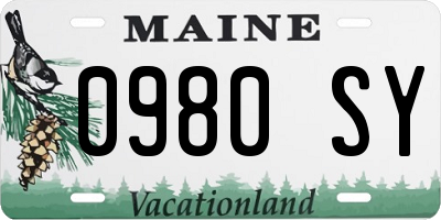 ME license plate 0980SY