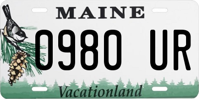 ME license plate 0980UR