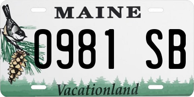 ME license plate 0981SB