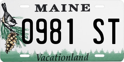 ME license plate 0981ST
