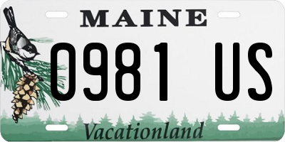 ME license plate 0981US
