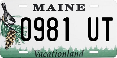 ME license plate 0981UT