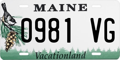 ME license plate 0981VG