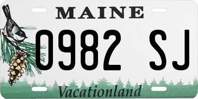 ME license plate 0982SJ