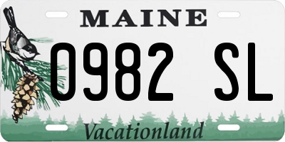 ME license plate 0982SL