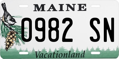 ME license plate 0982SN