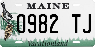 ME license plate 0982TJ
