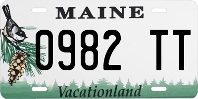 ME license plate 0982TT