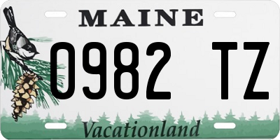 ME license plate 0982TZ
