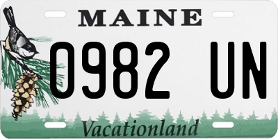 ME license plate 0982UN