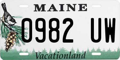 ME license plate 0982UW
