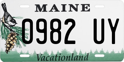 ME license plate 0982UY