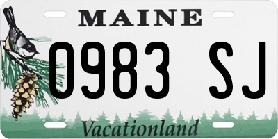 ME license plate 0983SJ