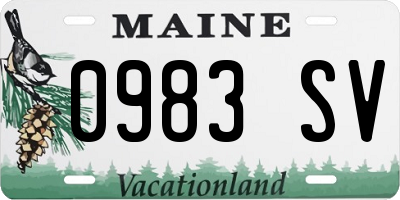 ME license plate 0983SV