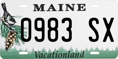 ME license plate 0983SX