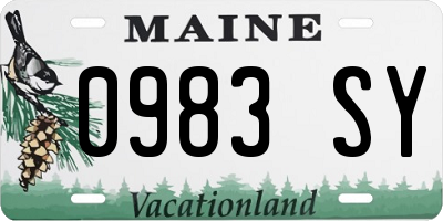 ME license plate 0983SY