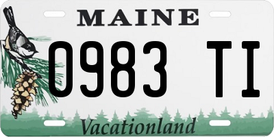ME license plate 0983TI