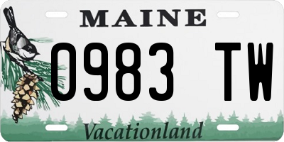 ME license plate 0983TW