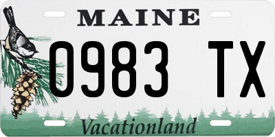 ME license plate 0983TX