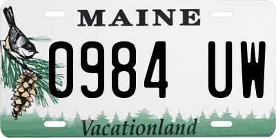 ME license plate 0984UW