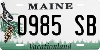 ME license plate 0985SB