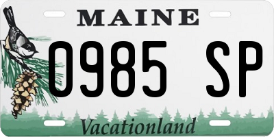 ME license plate 0985SP