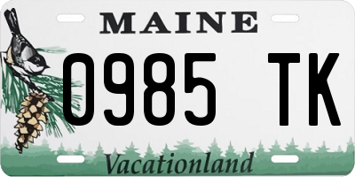 ME license plate 0985TK
